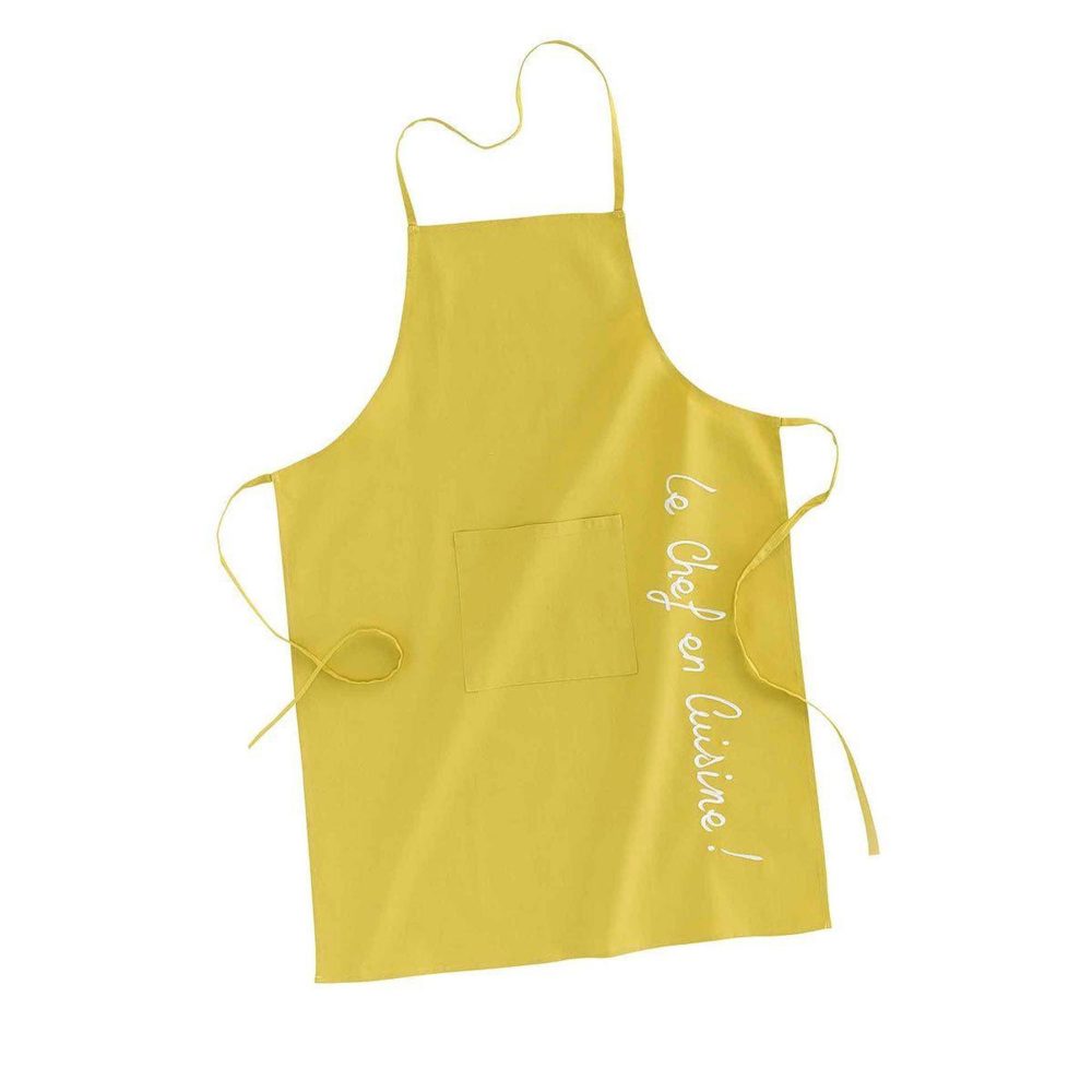 Douceur d'Intérieur Tablier de cuisine cuistot 84cm jaune