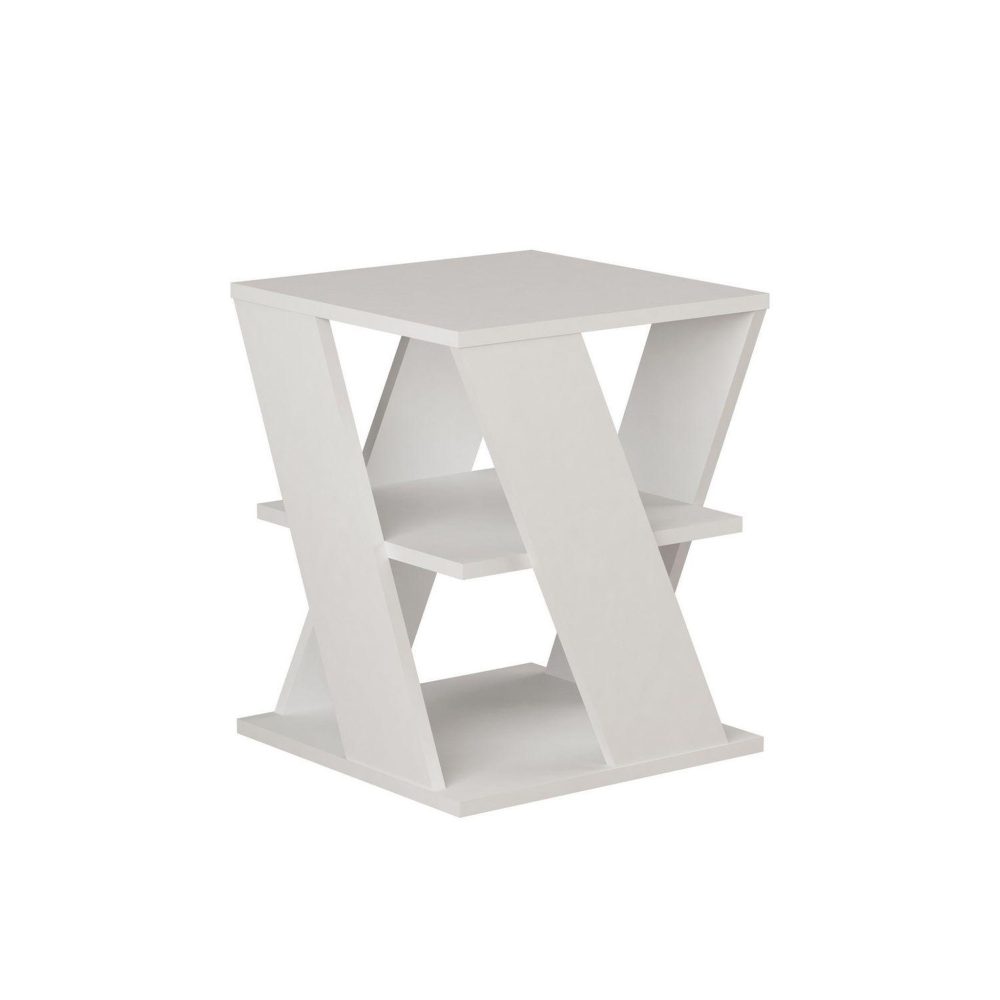 TOILINUX Table à café cyclo 55 cm - blanc