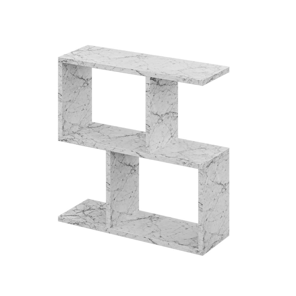 Habitat et Jardin Table d'appoint en bois Homemania - 60 x 20 x 60 cm - Blanc marbré