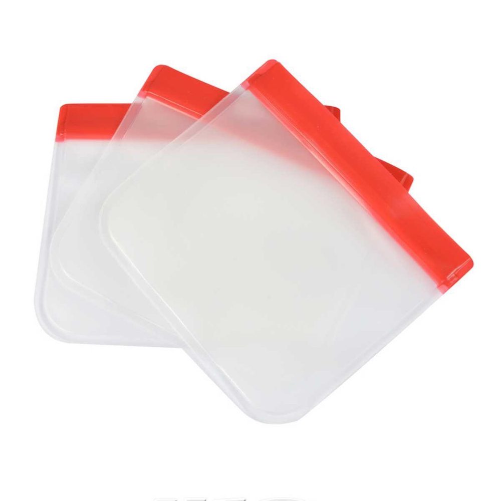 HOMEA Lot de 3 sacs alimentaires réutilisables 0,4l transparent