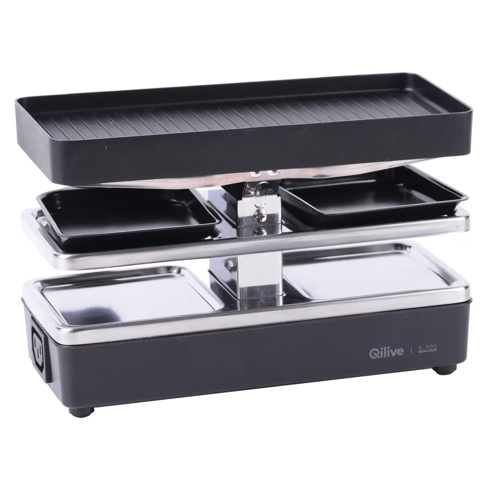QILIVE Appareil à raclette extensible 2 personnes 146356 - Noir