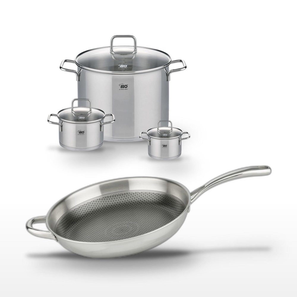 ELO Lot 3 faitouts elo relief evolution 12/16/26 cm et poêle 32 cm