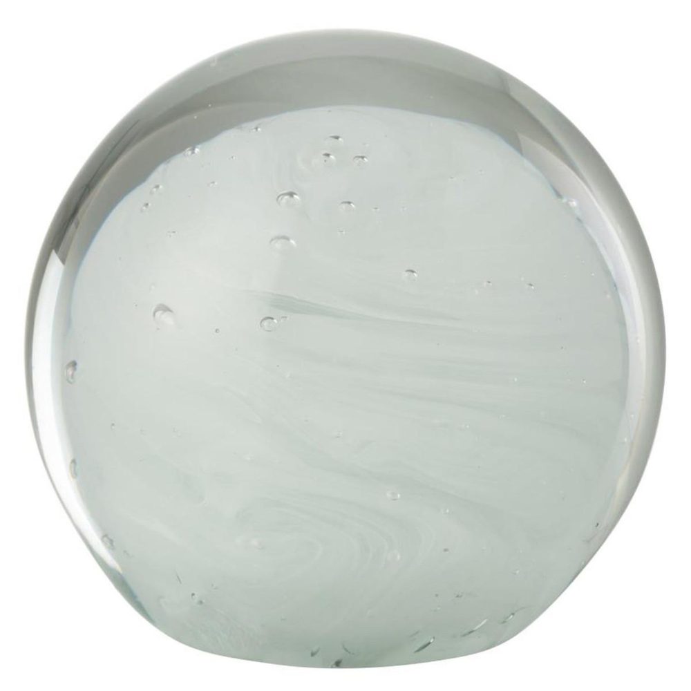J-LINE Presse-papier en verre twister 17cm blanc