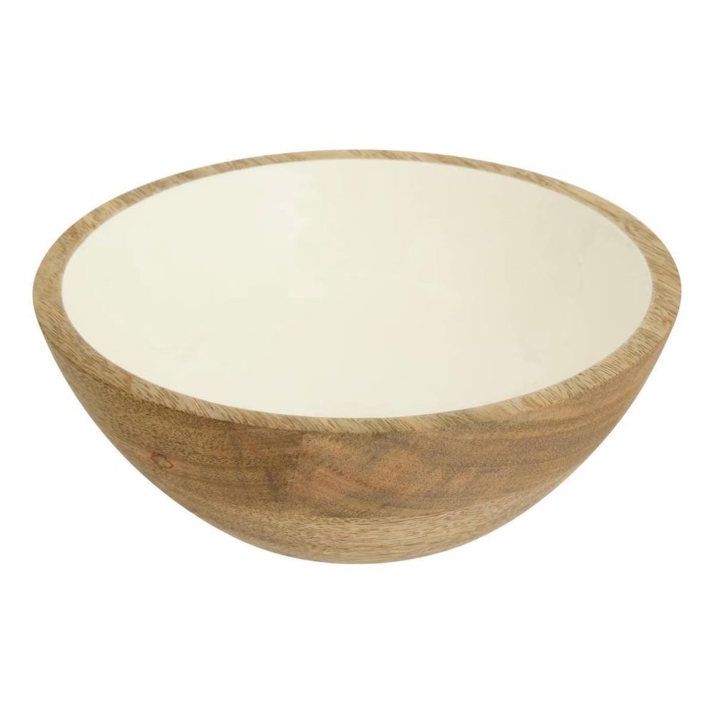 SECRET DE GOURMET Saladier en bois inaya 19cm blanc