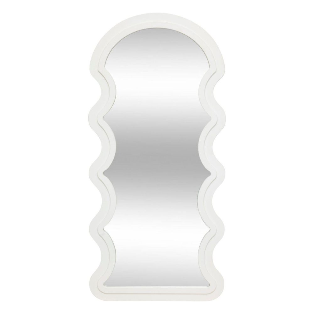 ATMOSPHERA Miroir mural vague emily - blanc