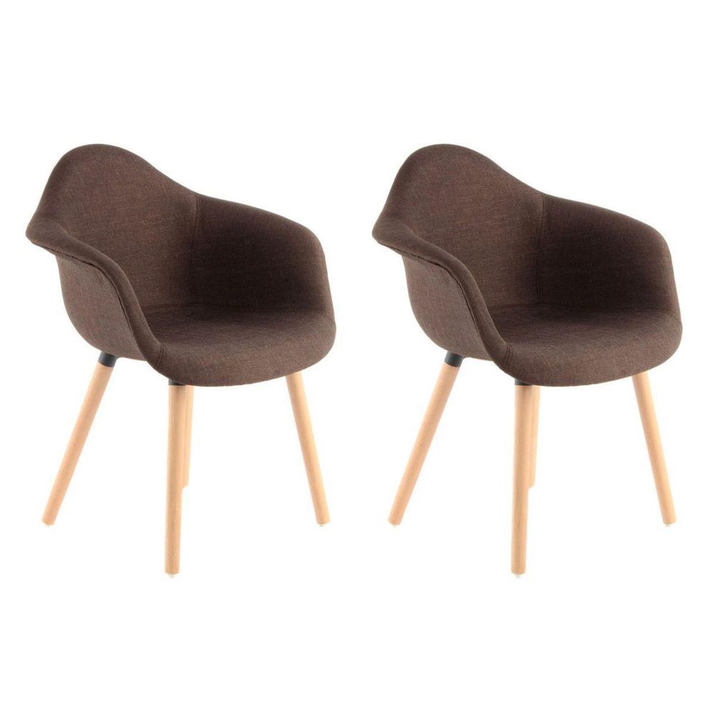Paris Prix Lot de 2 chaises design winston 80cm marron