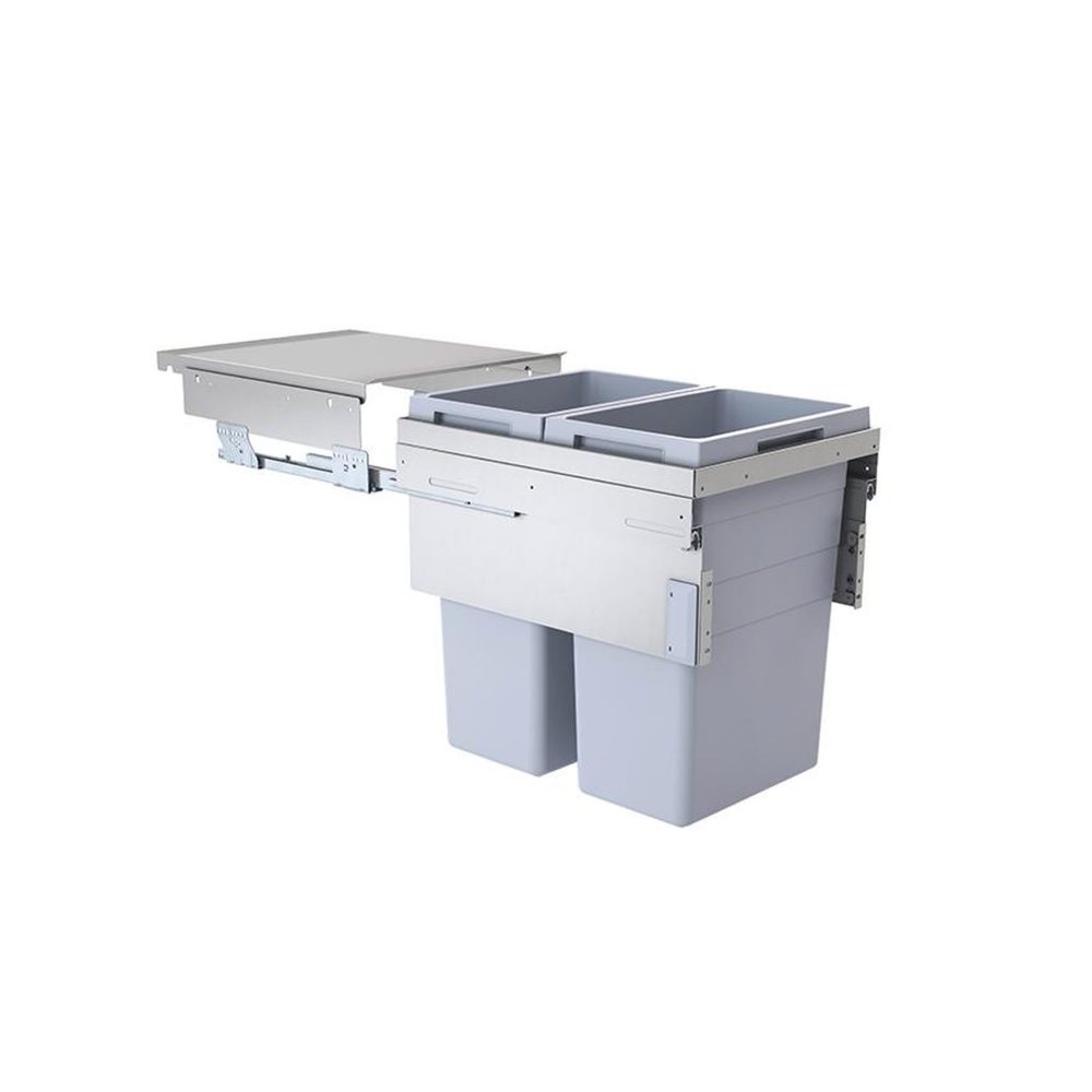HAILO Poubelle de cuisine tri sélectif 2 bacs encastrable 80l (38+38) hailo euro cargo 450 soft close
