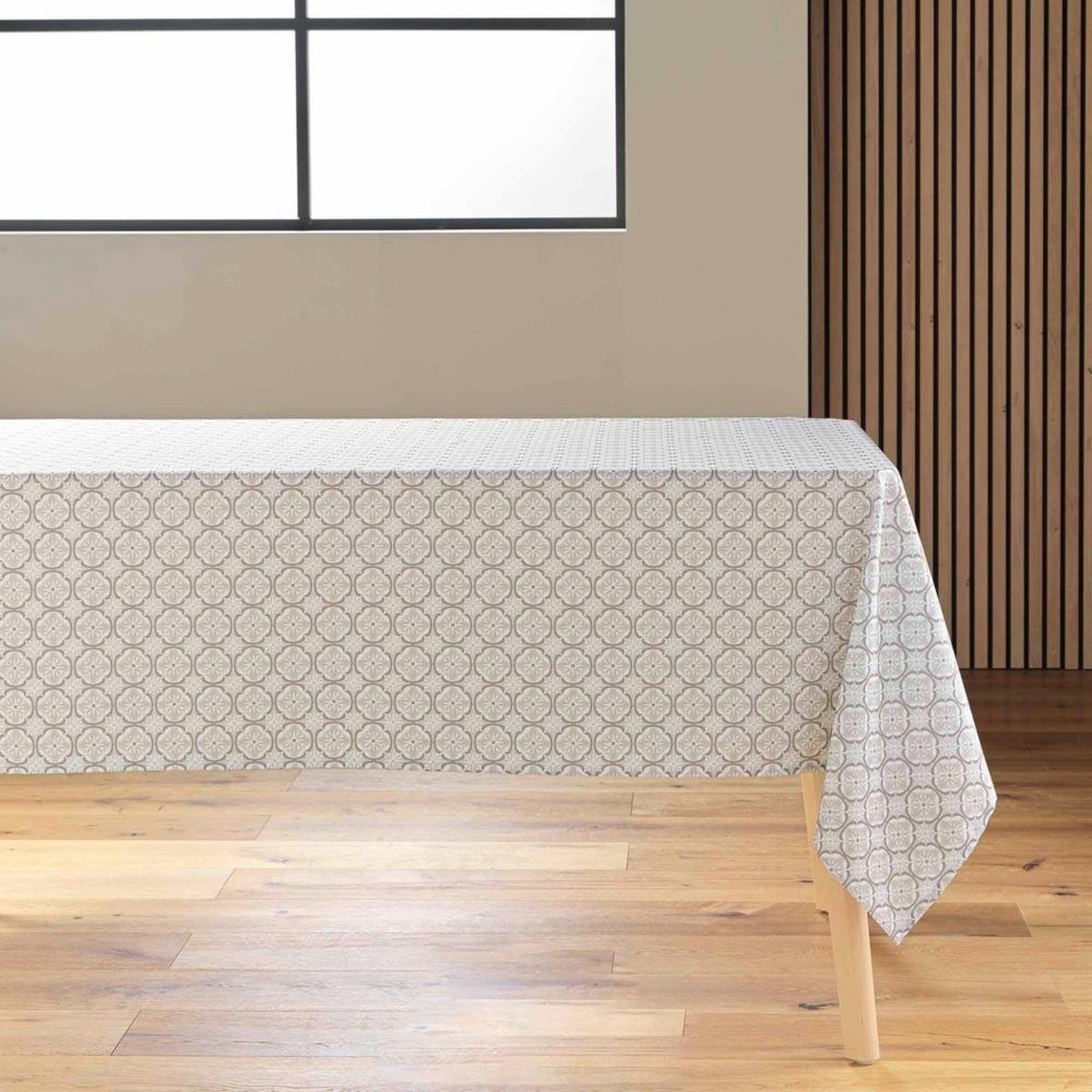 Douceur d'Intérieur Nappe antitache imprimé costaria 145x240cm naturel