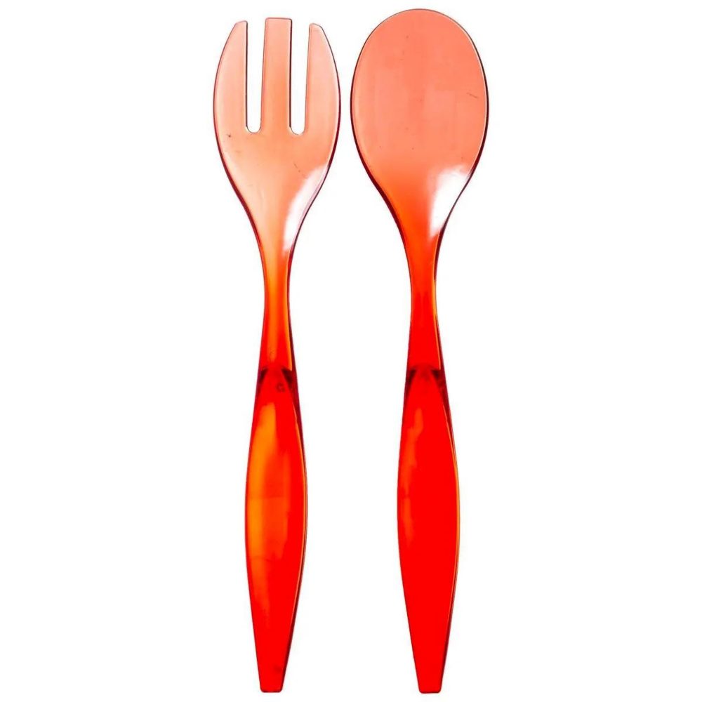 FIVE Couverts à salade wave 29cm rouge