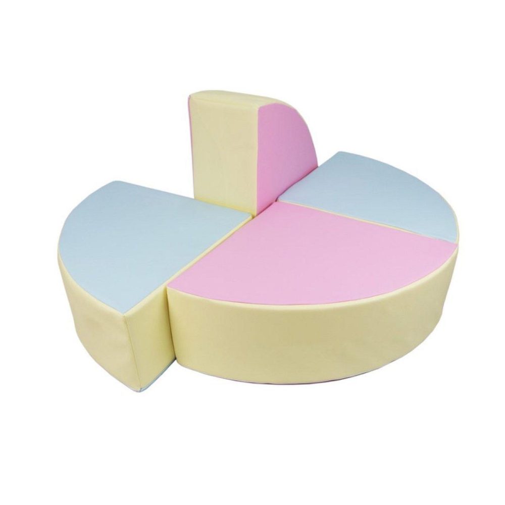 VELINDA Set de 4 blocs en mousse rose bleu jaune pastel