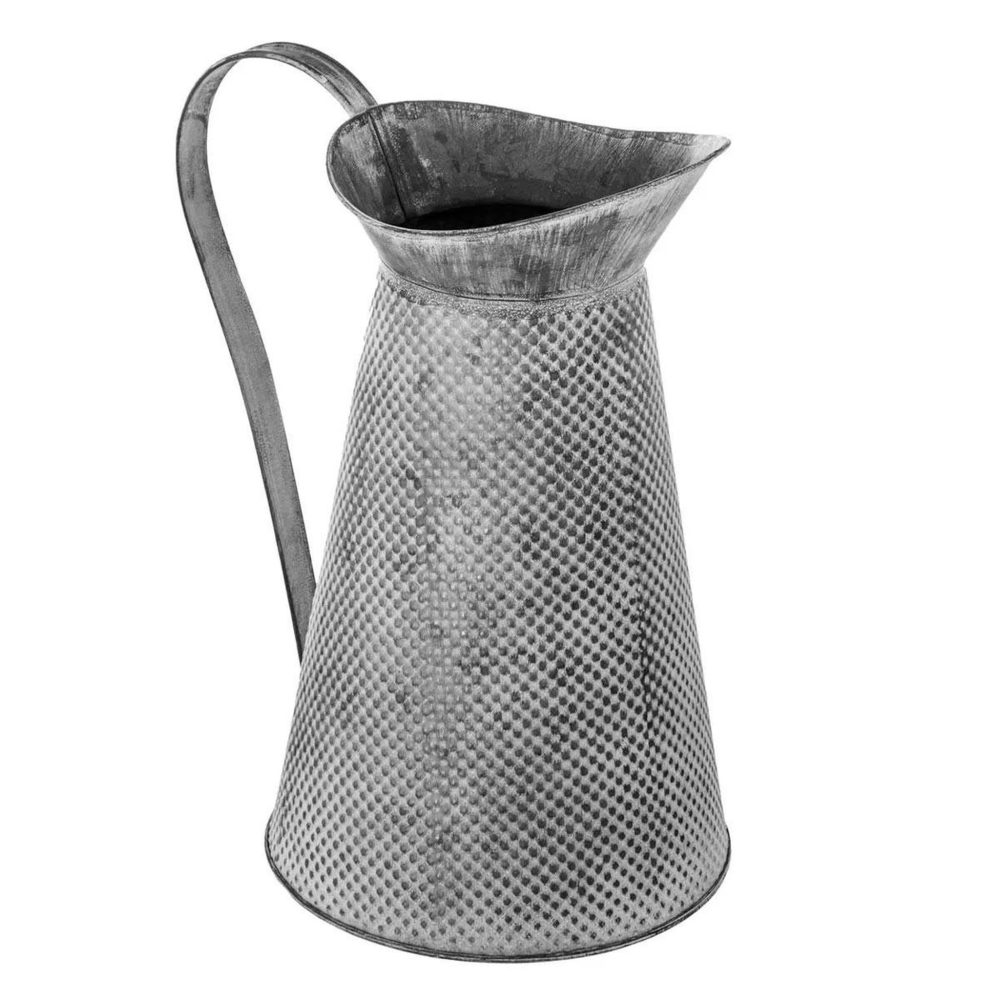 ATMOSPHERA Vase carafe vintage zinc 28cm gris
