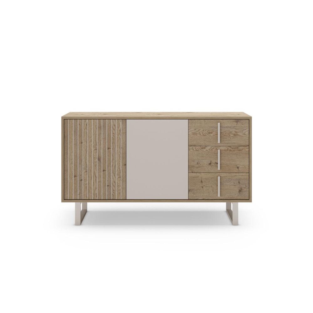 CASANOVA PARIS Minela - buffet 2 portes 140cm en mélamine - chêne clair