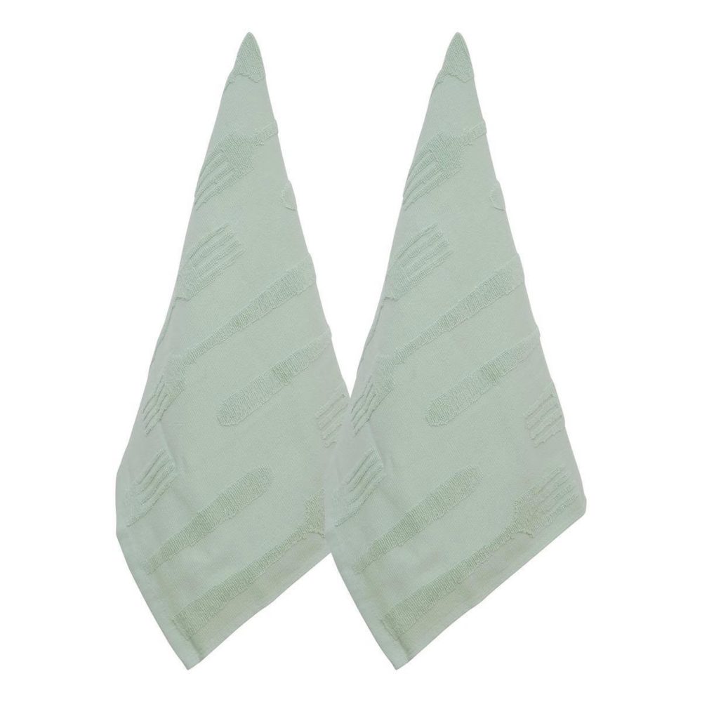 ATMOSPHERA Lot de 2 torchons de cuisine terry 45x70cm vert céladon