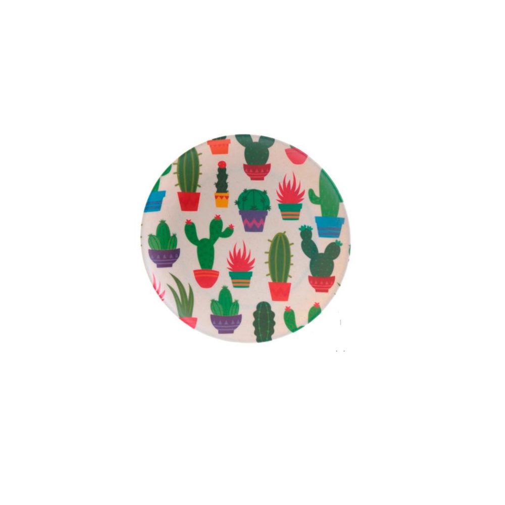 Eden Assiette décorée motif cactus– 20 cm