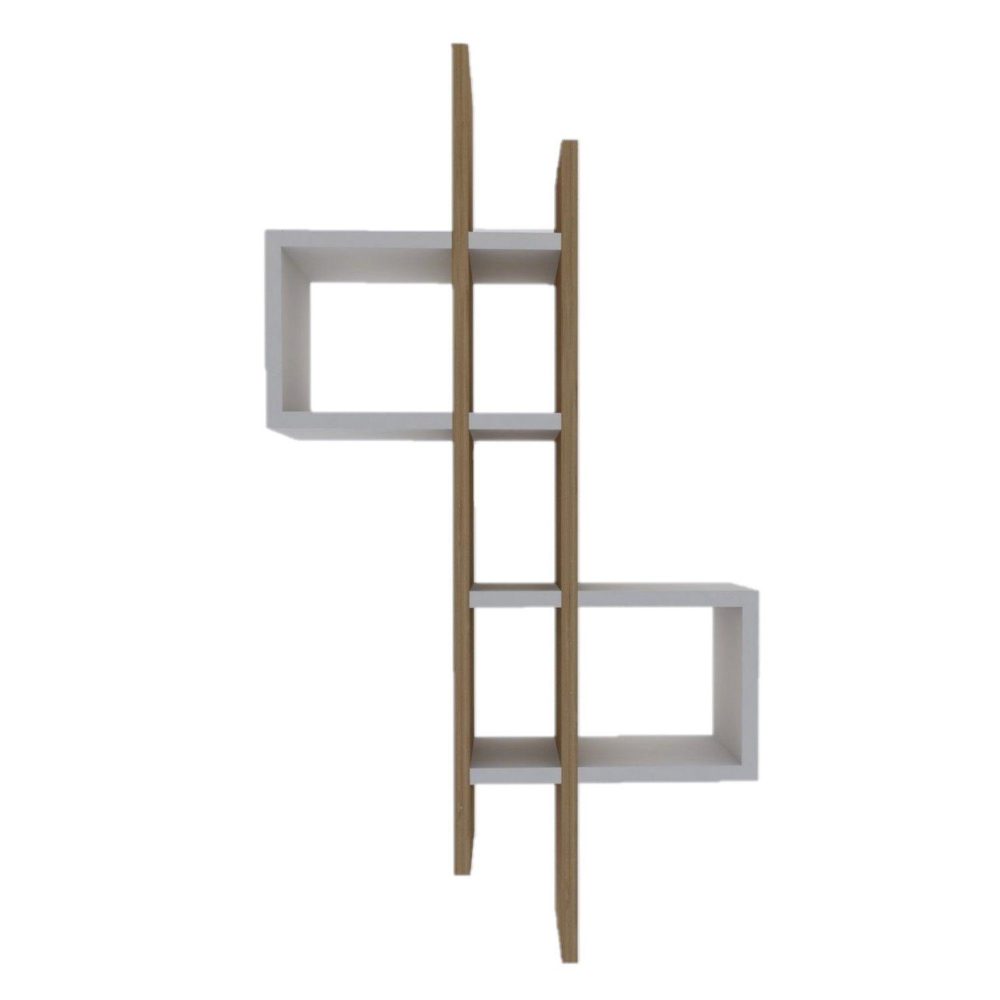 TOILINUX Etagère murale design effet bois alba - blanc