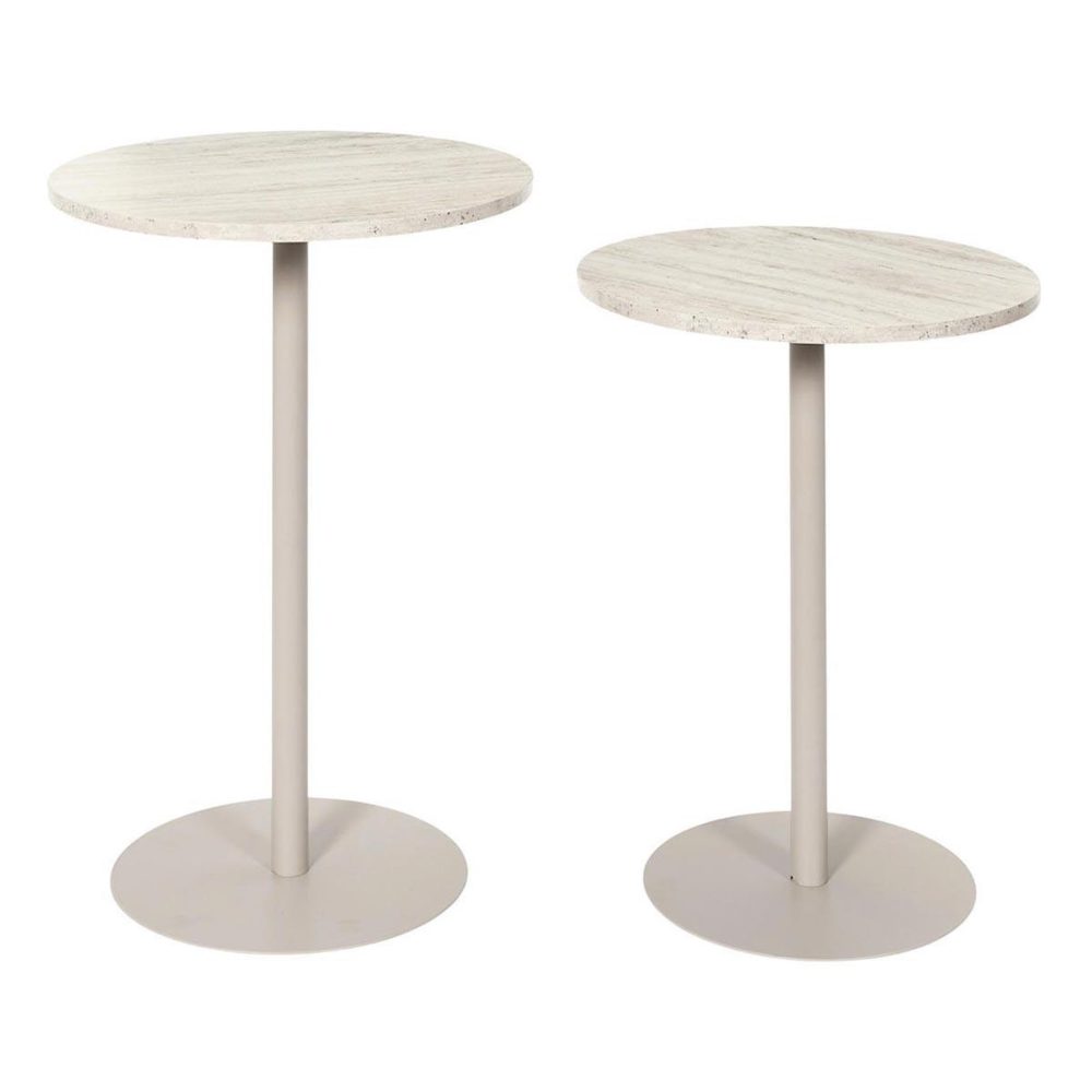 The Home Deco Factory Lot de 2 tables d'appoint terra nova 52cm beige