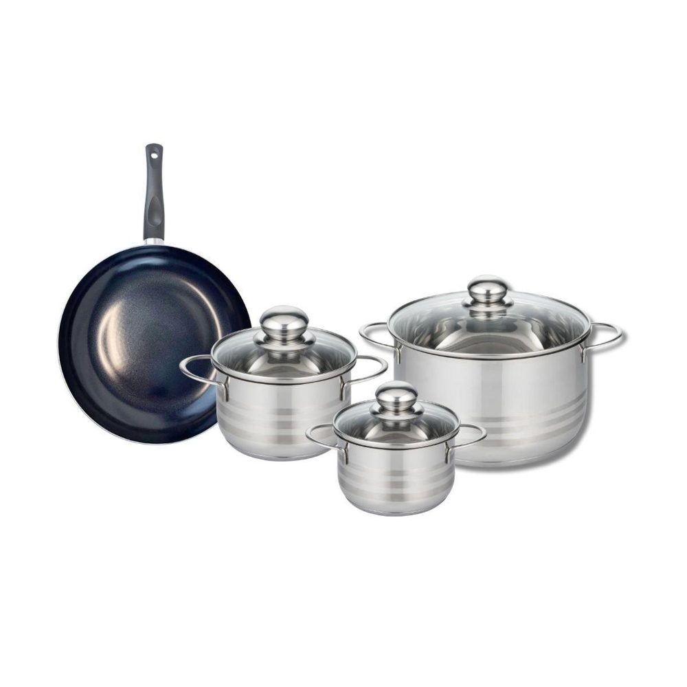ELO Ensemble de 1 poêle de cuisson 24 cm et 3 faitouts 14, 16 et 24 cm elo prima brillant