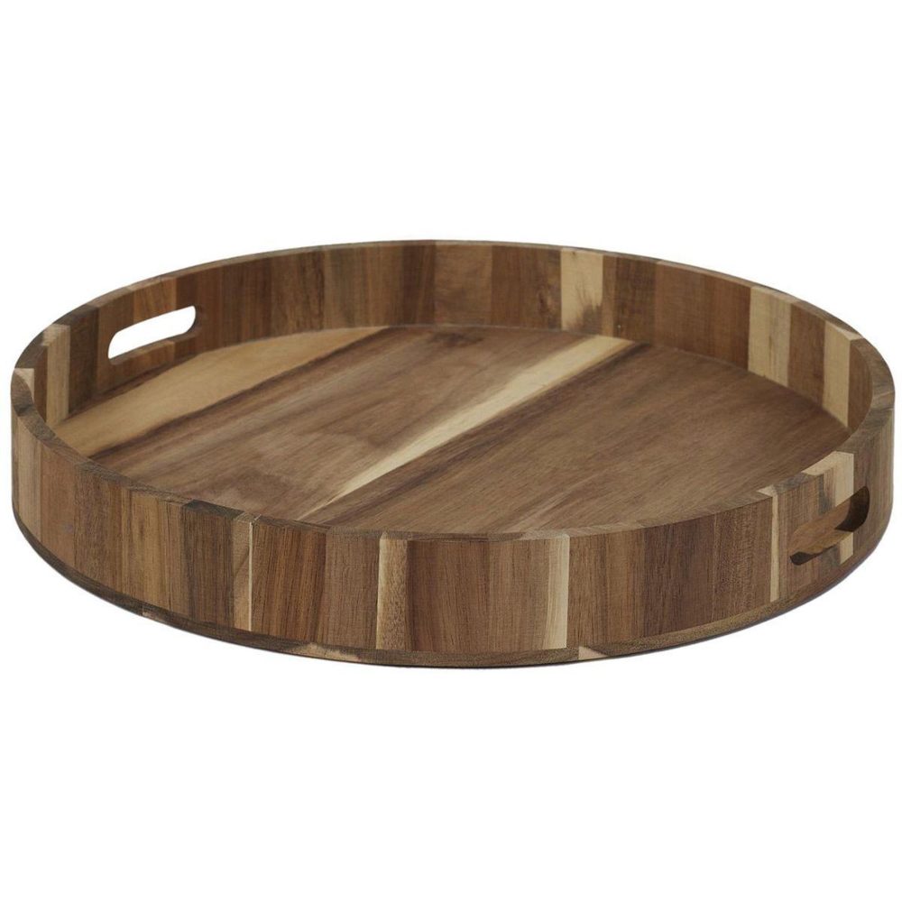 The Home Deco Factory Plateau de service design acacia 40cm marron