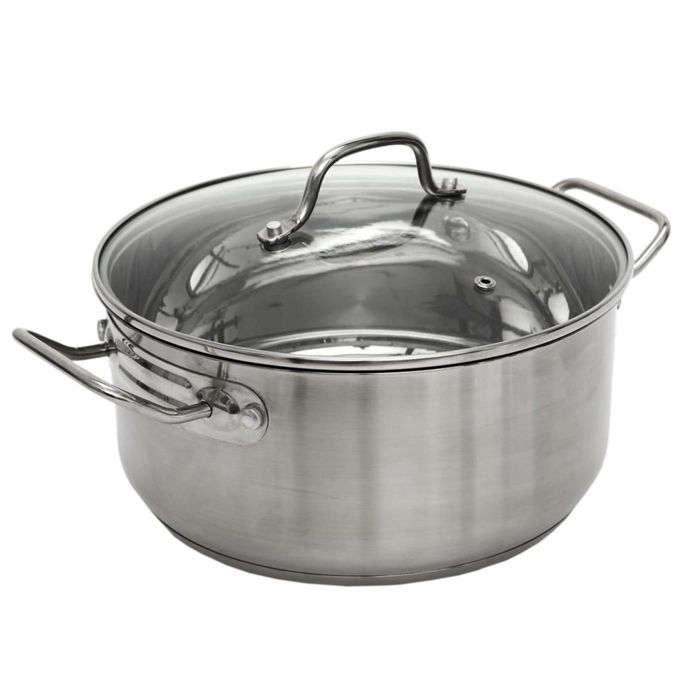 COOK CONCEPT Faitout avec couvercle en verre inox 28cm argent