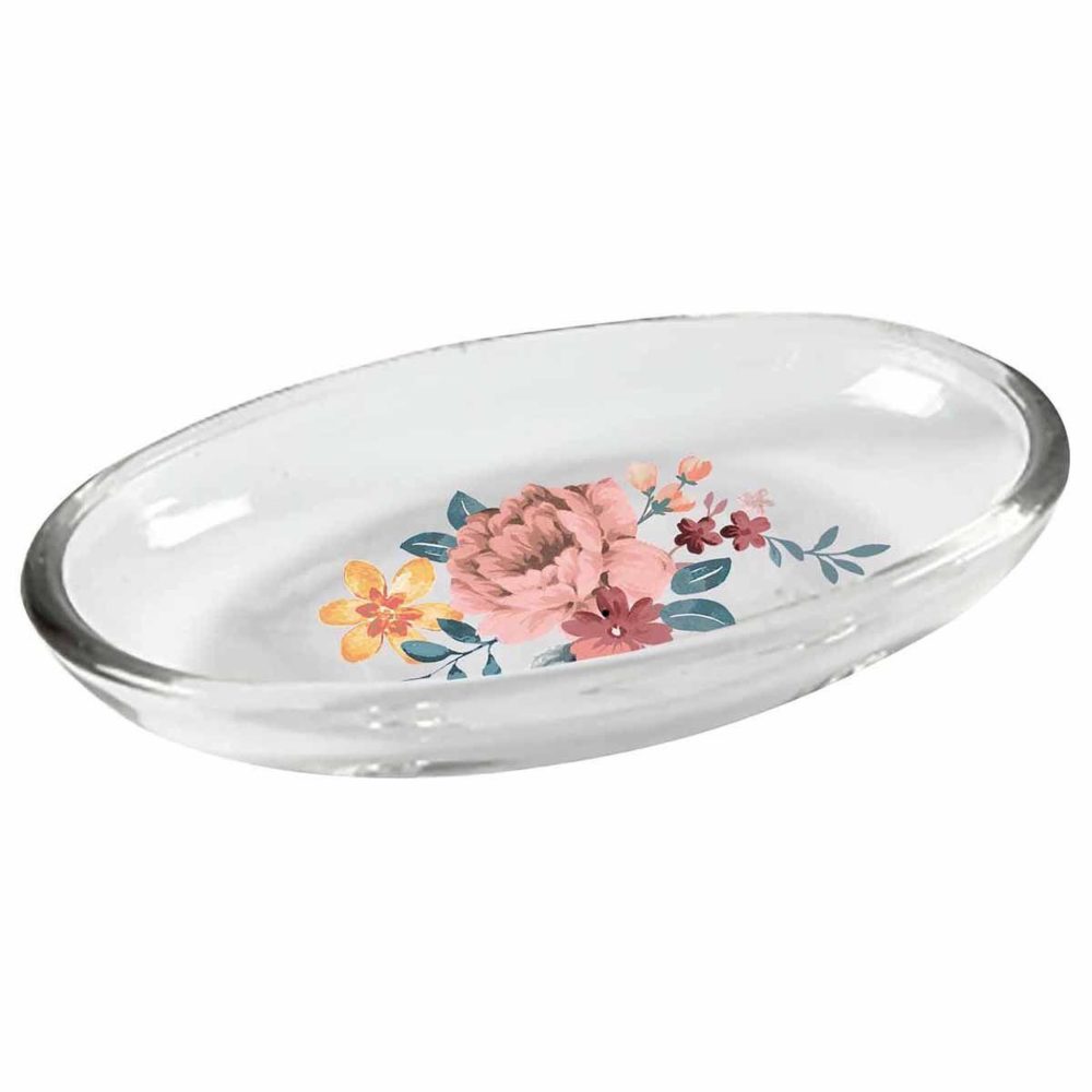 Douceur d'Intérieur Porte savon imprimé jayana 15cm transparent