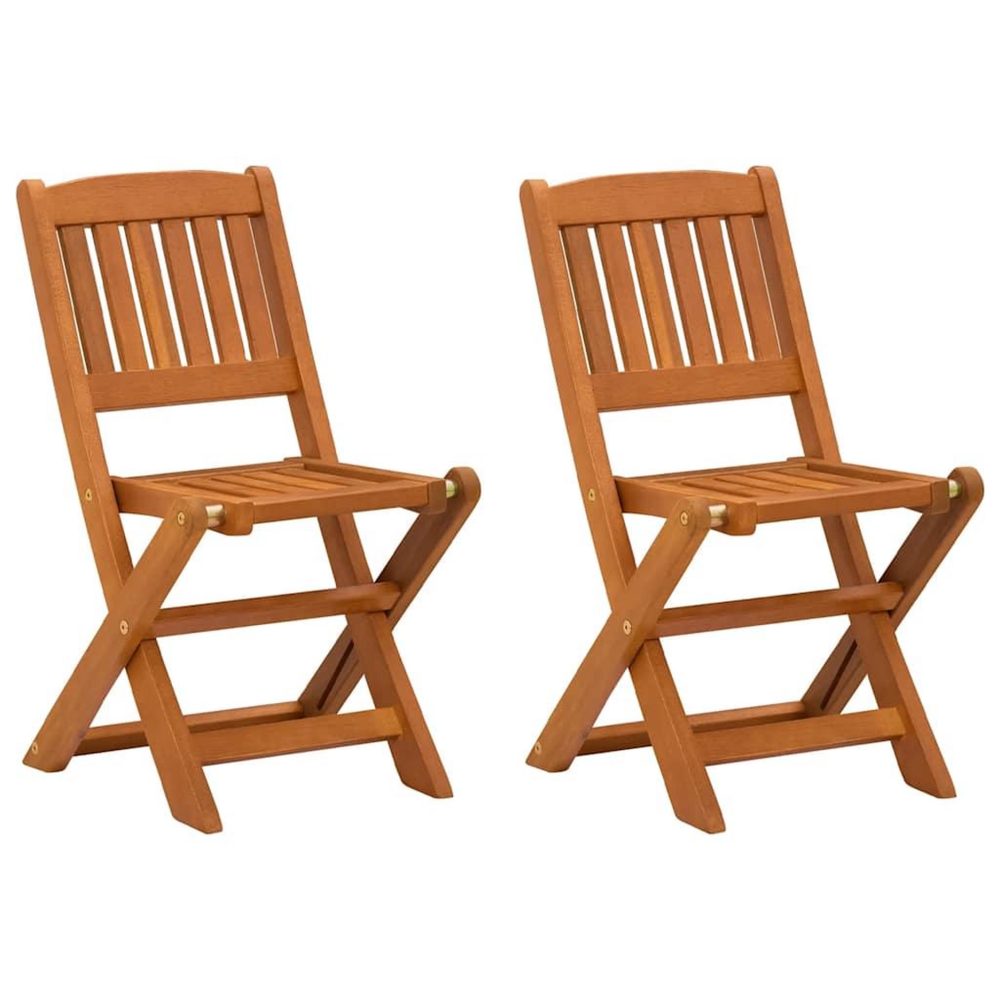 VIDAXL Chaises pliantes pour enfants, lot de 2, en bois d'eucalyptus massif