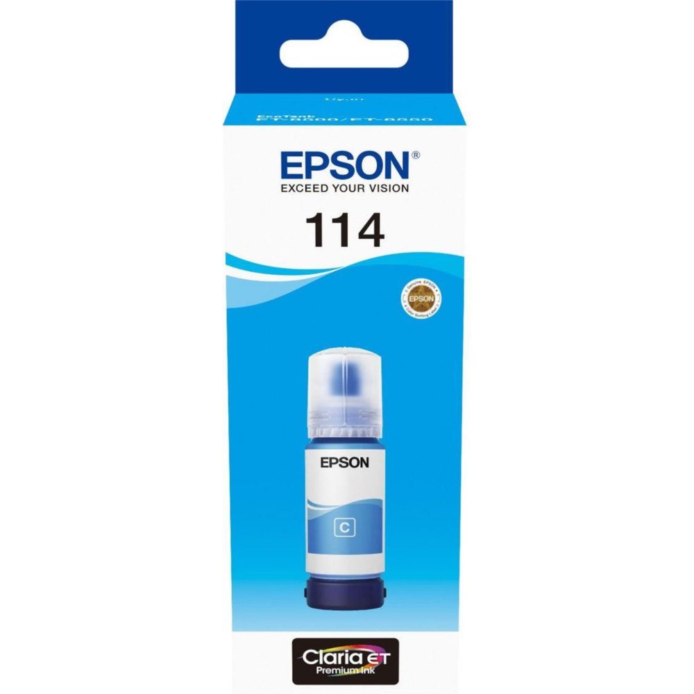 Epson Cartouche d'encre bouteille d'encre ecotank 114 cyan - c13t07b640