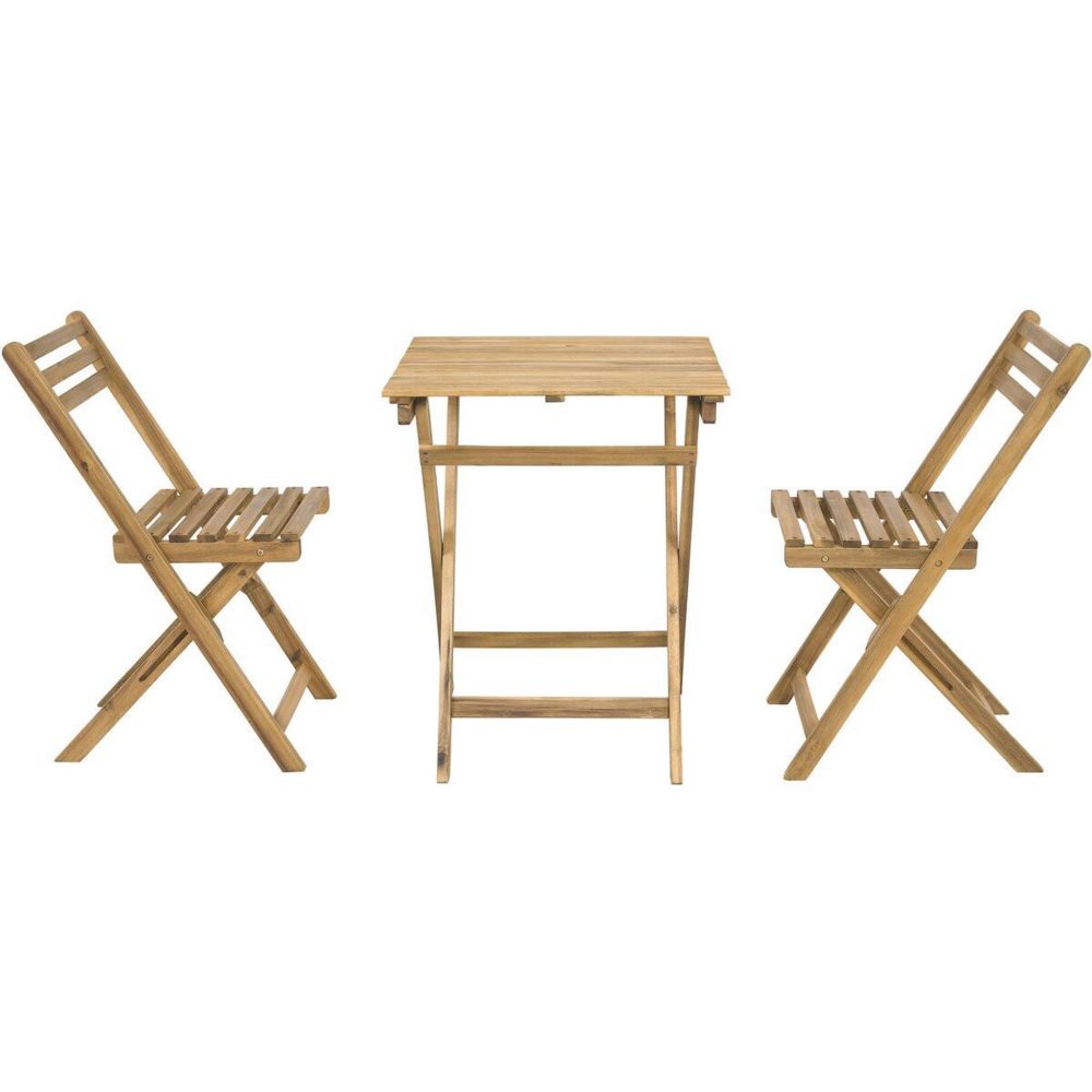 Habitat et Jardin Ensemble table et chaises de jardin aldo en bois - 2 places - marron