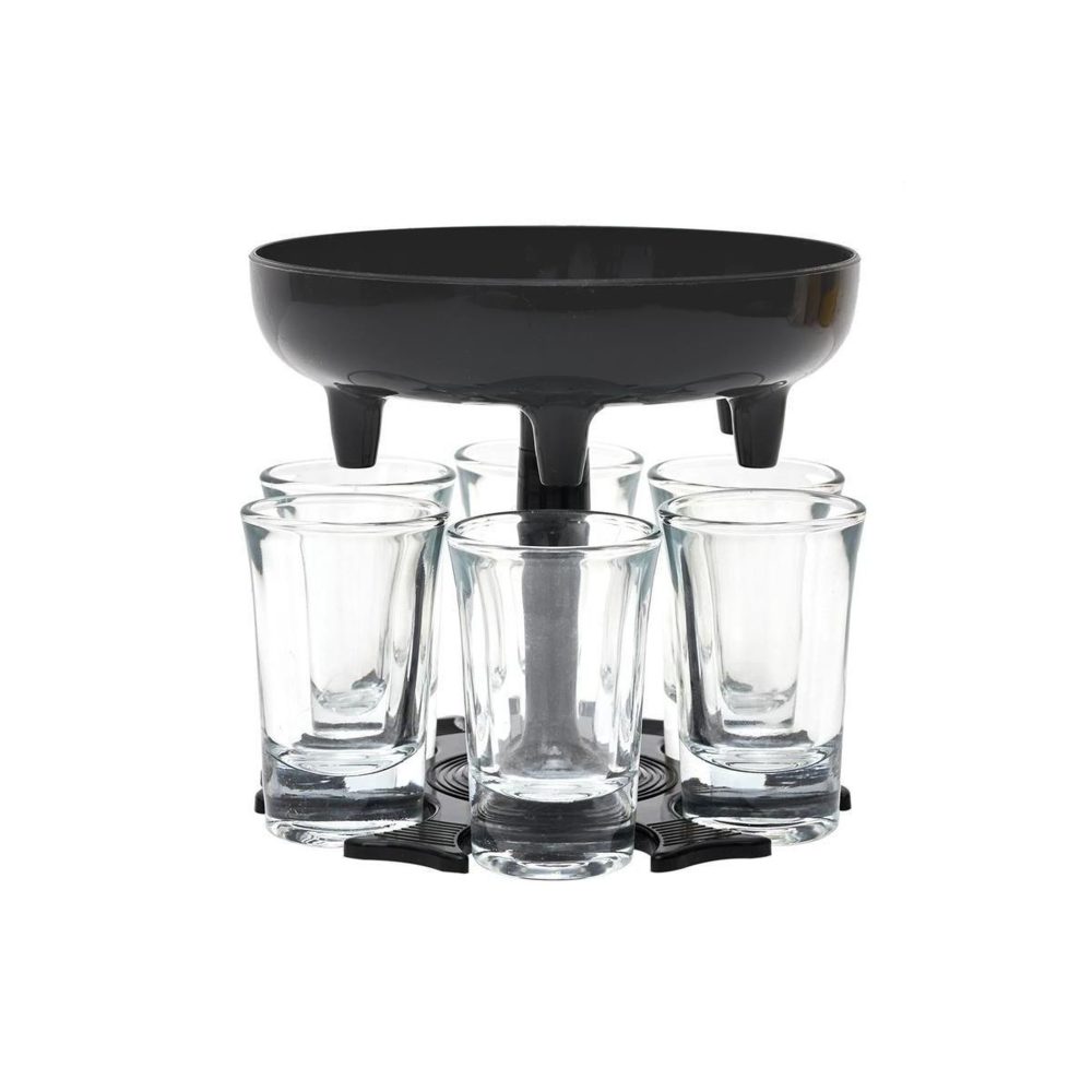 MISTER GADGET Distributeur de 6 verres shooter 13cm noir