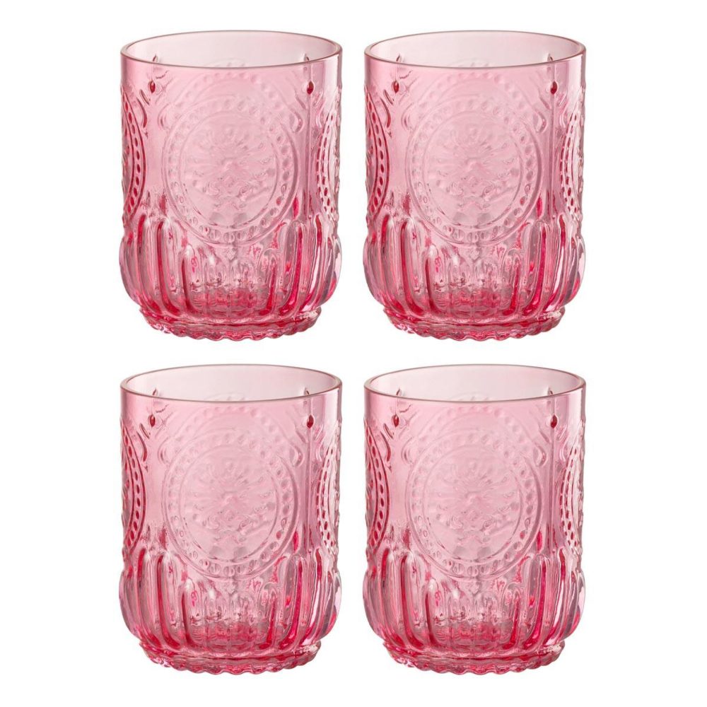 J-LINE Lot de 4 verres design maya 32cl fuchsia