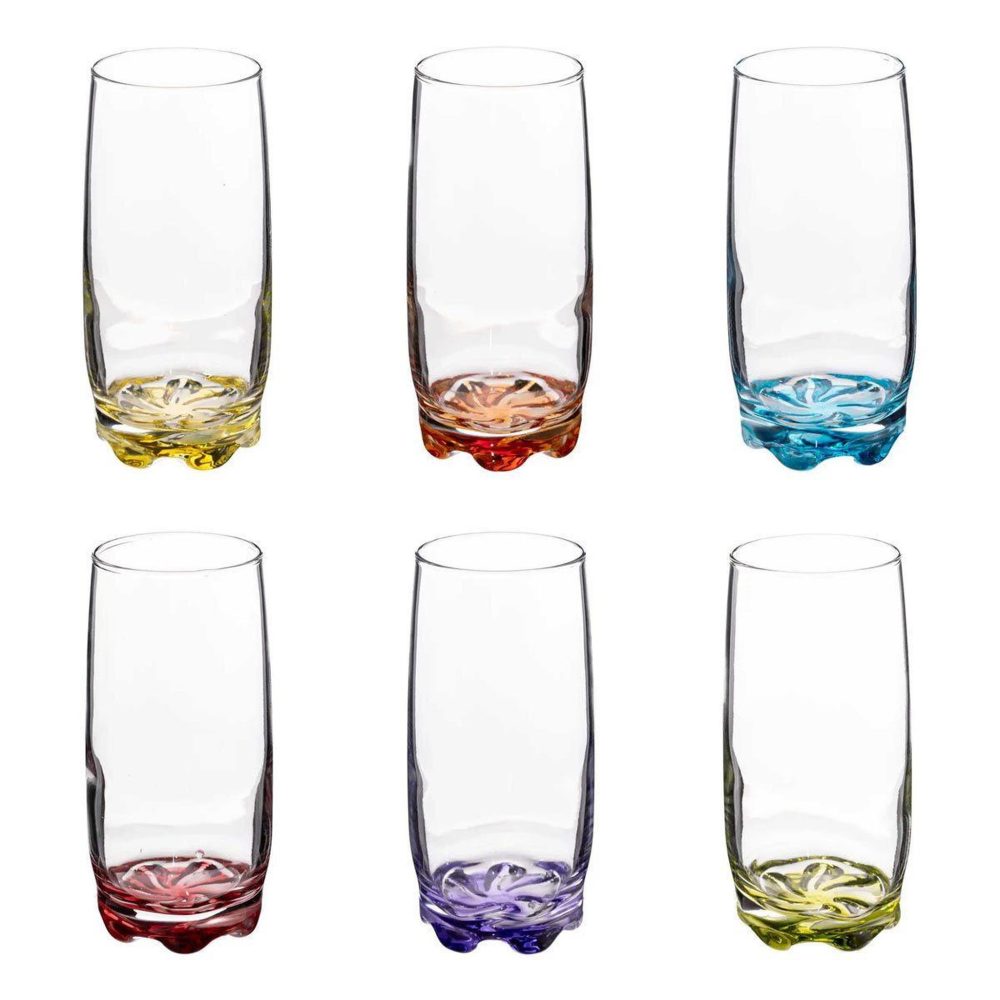 SECRET DE GOURMET Lot de 6 verres à eau tineau 38cl multicolore