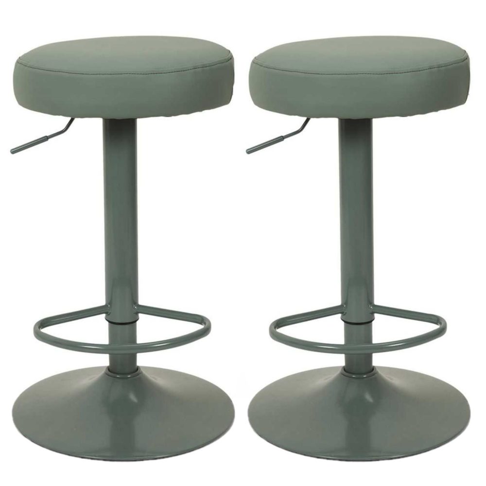 TOILINUX Lot de 2 tabourets de bar hauteur réglable en simili