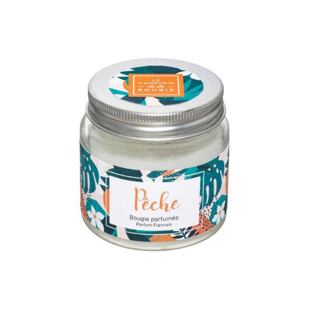 COMPTOIR DE LA BOUGIE Bougie parfumée en verre bocal 65g pêche
