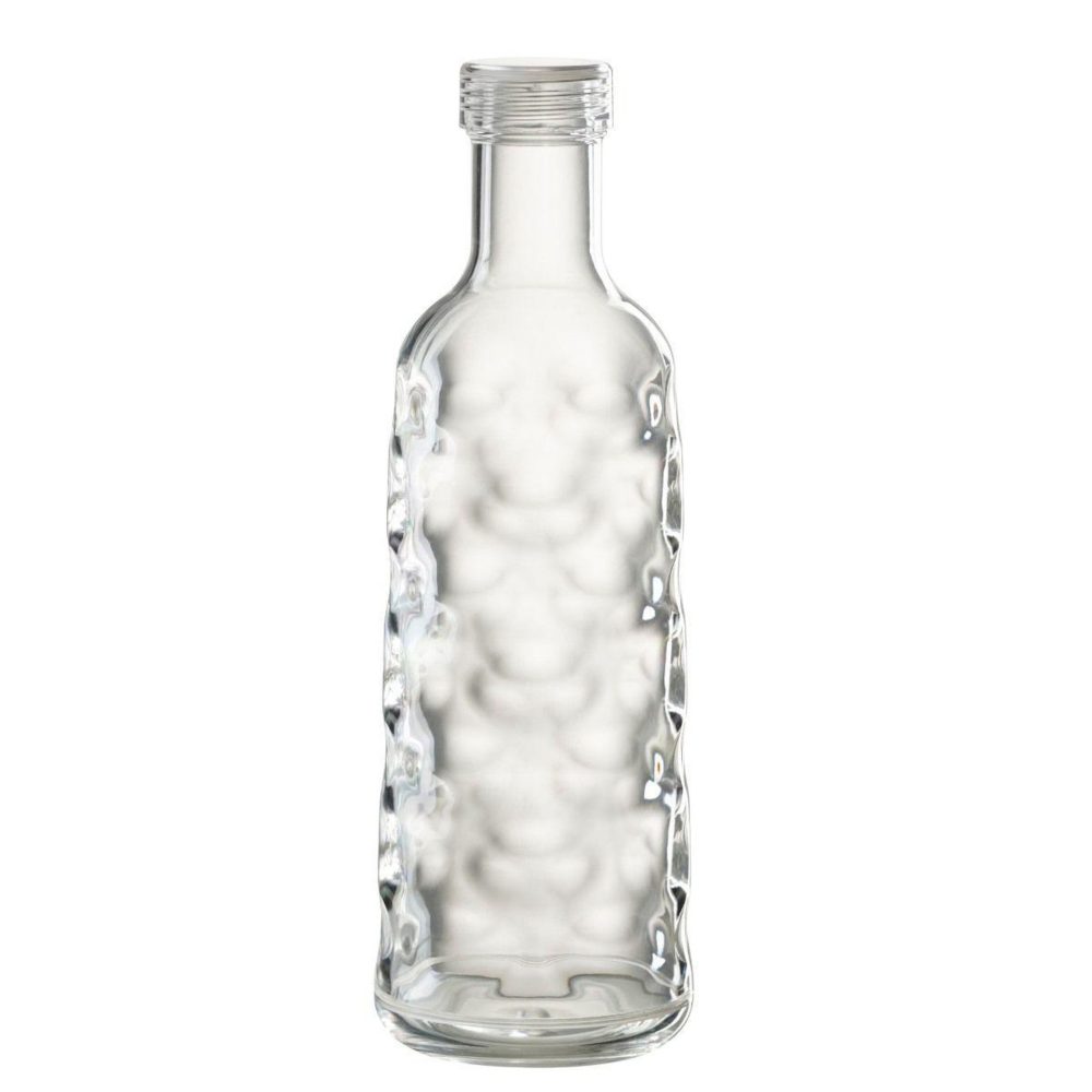J-LINE Bouteille en plastique martelé 1,15l transparent