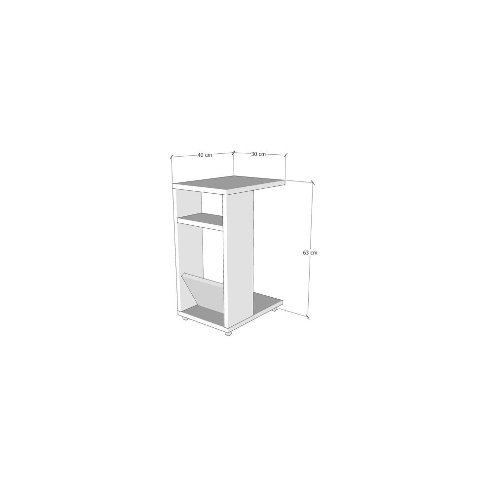 Habitat et Jardin Table d'appoint en bois filinta - 30 x 40 x 63 cm - marron