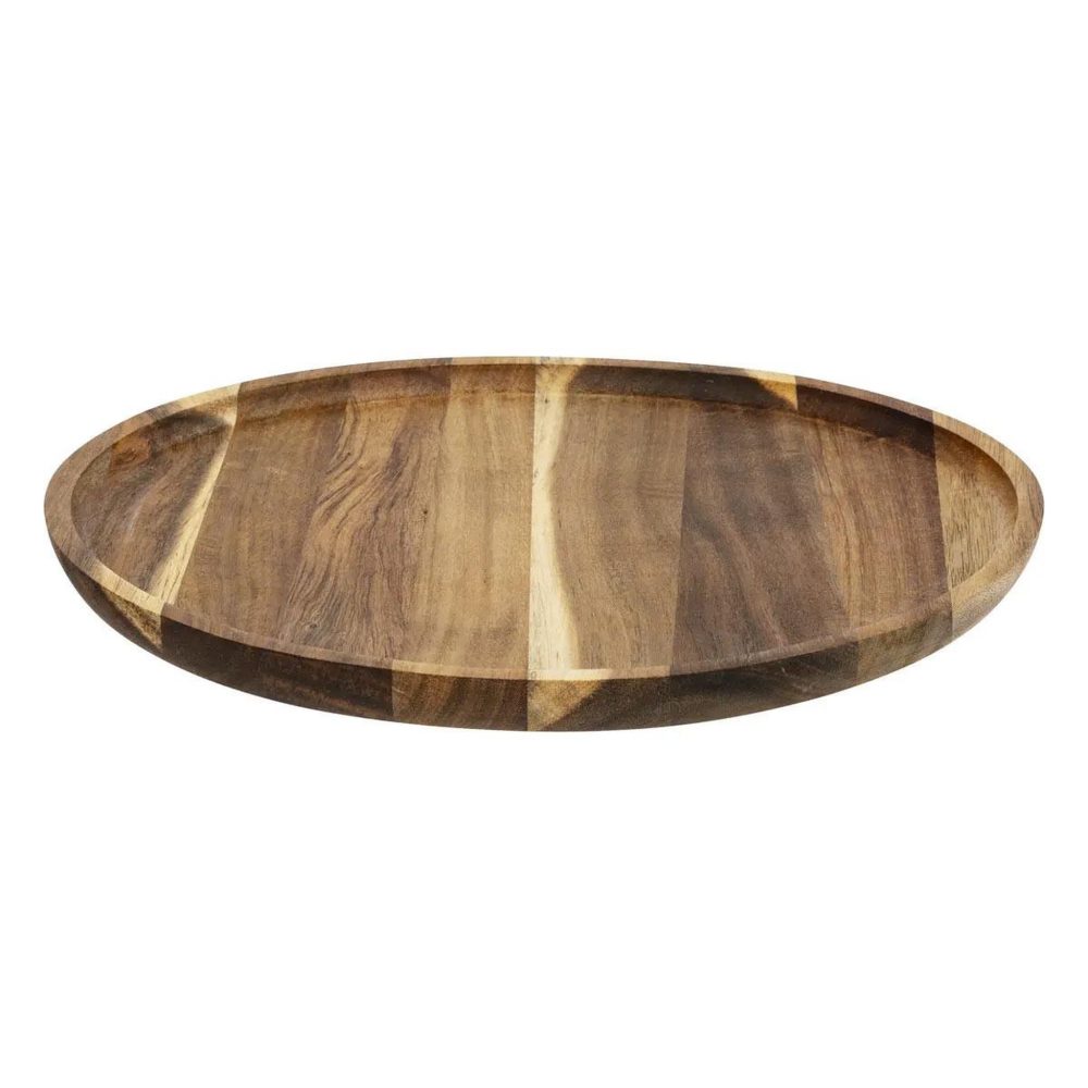 SECRET DE GOURMET Assiette de présentation acacia 30cm marron