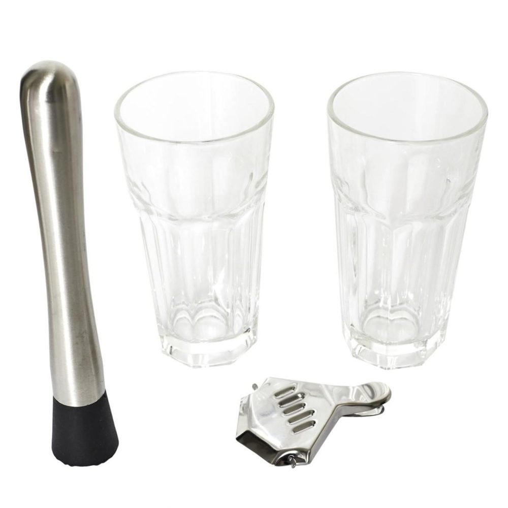 COOK CONCEPT Coffret mojito 4 accessoires 370ml transparent