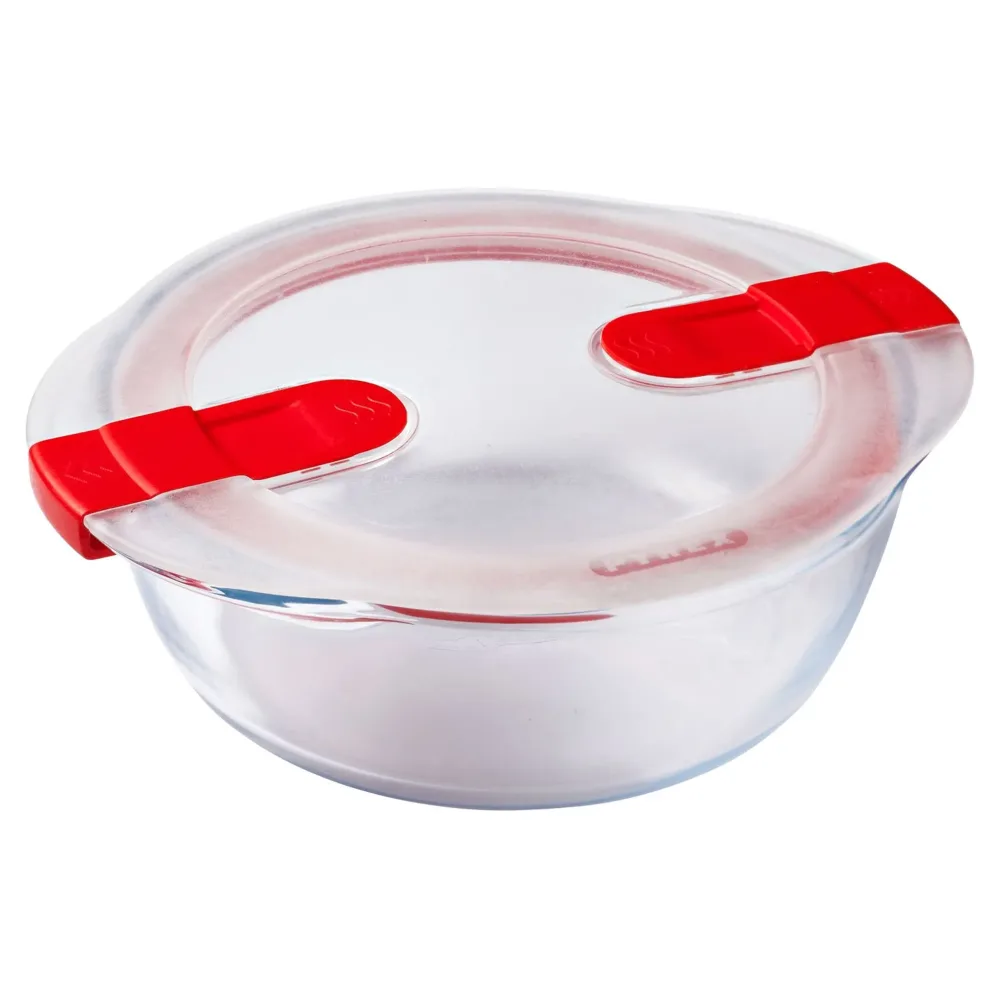 PYREX Plat rond couvercle plastique bout. vapeur 20 cm Pyrex Cook & Heat