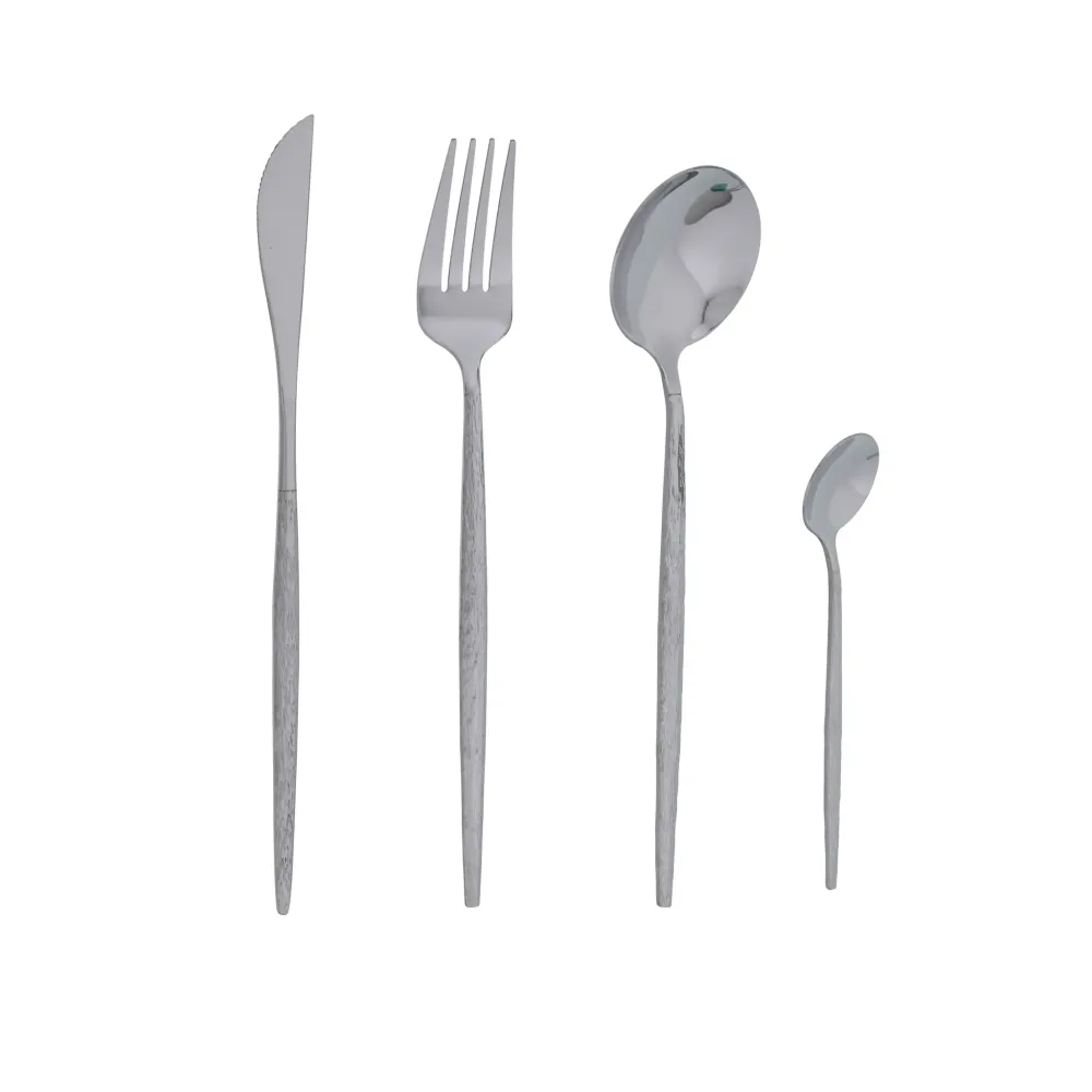 Ménagère 24 pièces fuseau martelé inox avec boite cadeau
