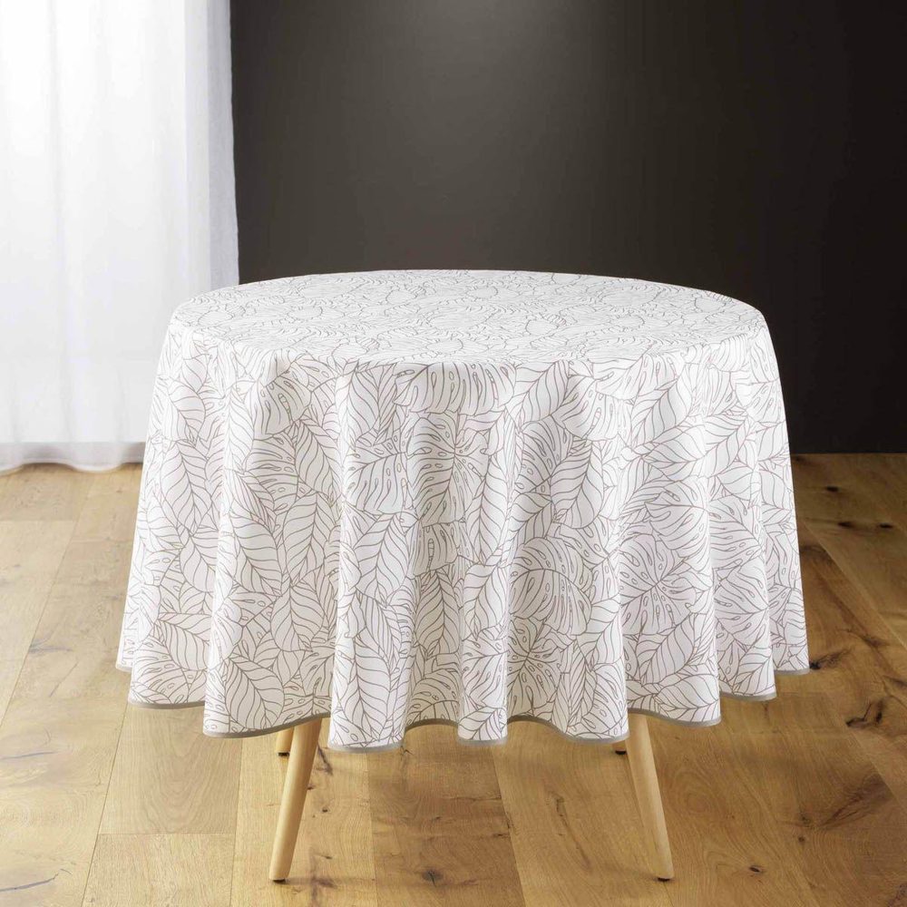 Douceur d'Intérieur Nappe ronde imprimé solea 180cm blanc