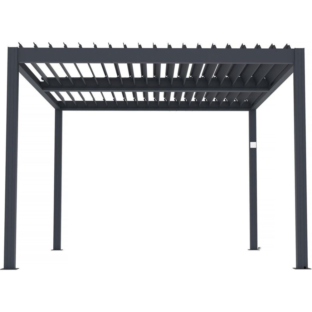 Habitat et Jardin Pergola bioclimatique motorisé avec led windsor en aluminium 3 x 4 - gris