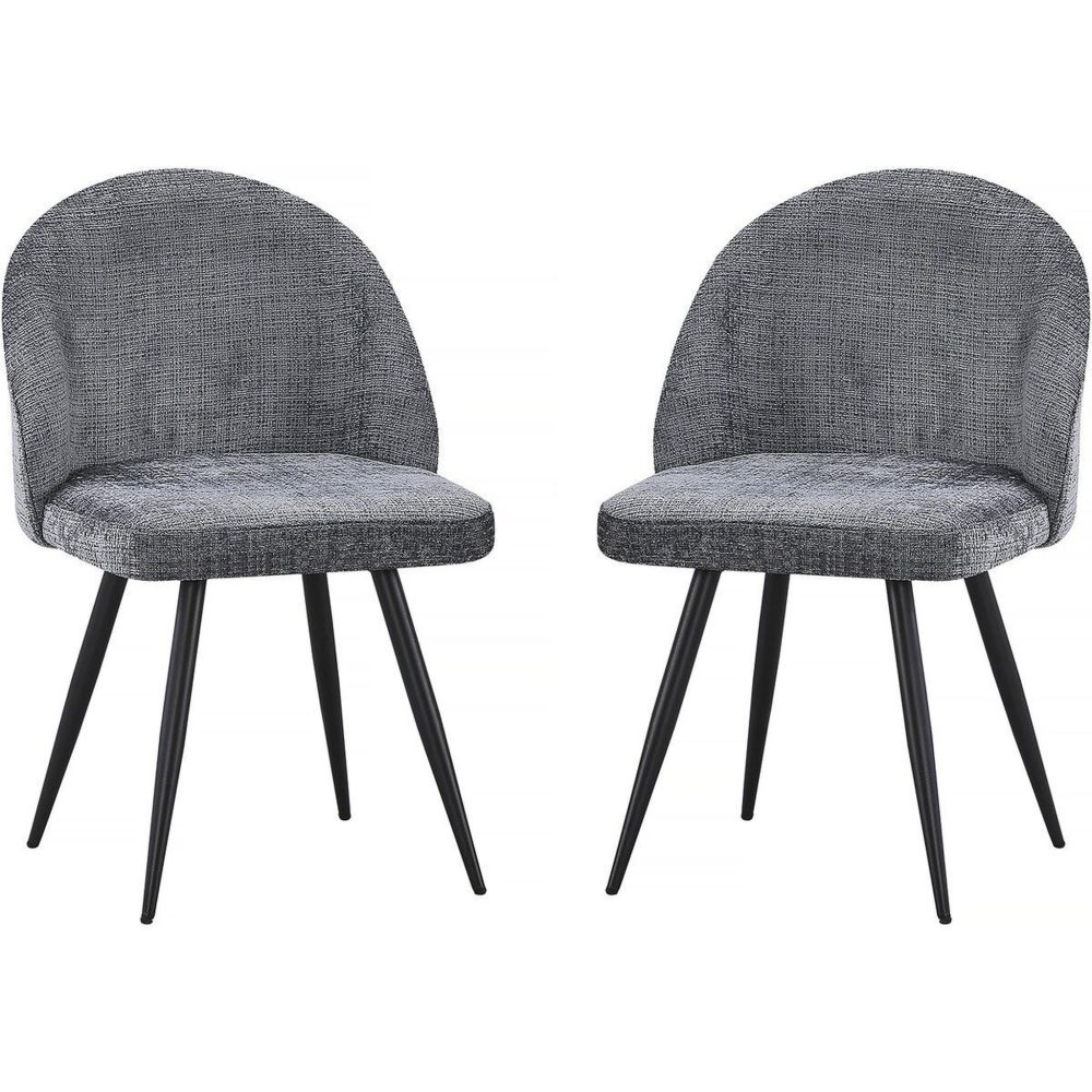 Habitat et Jardin Lot de 2 chaises en tissu samuel - 53 x 51 x 82 cm - gris