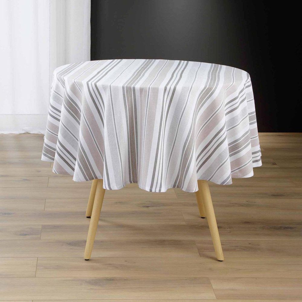 Douceur d'Intérieur Nappe ronde imprimé melina 180cm gris