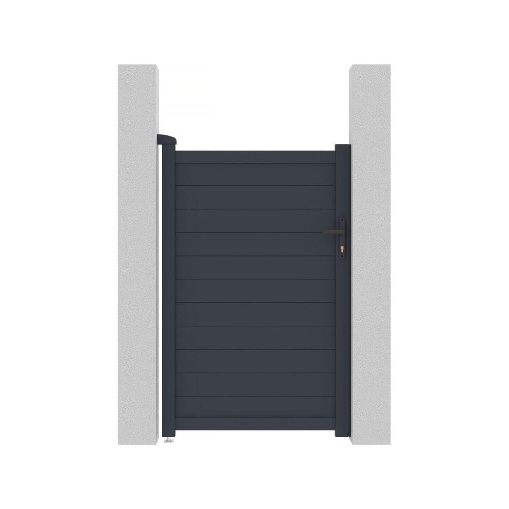 Habitat et Jardin Portillon aluminium marc - 101.2 x 155.9 cm - gris