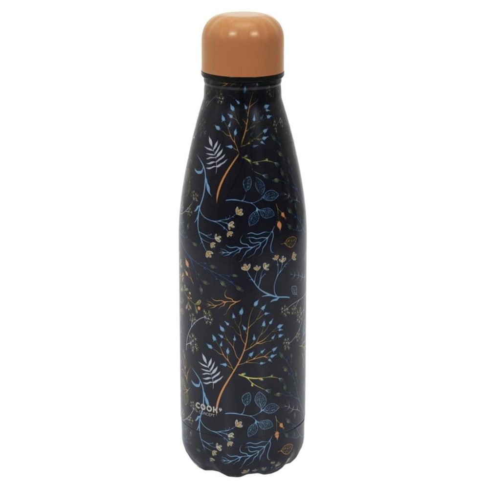 COOK CONCEPT Bouteille isotherme fleurie 50cl bleu & jaune