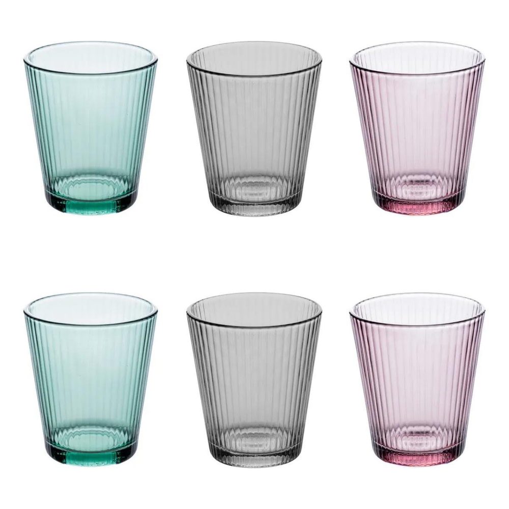 SECRET DE GOURMET Lot de 6 verres à eau maleau 24cl multicolore