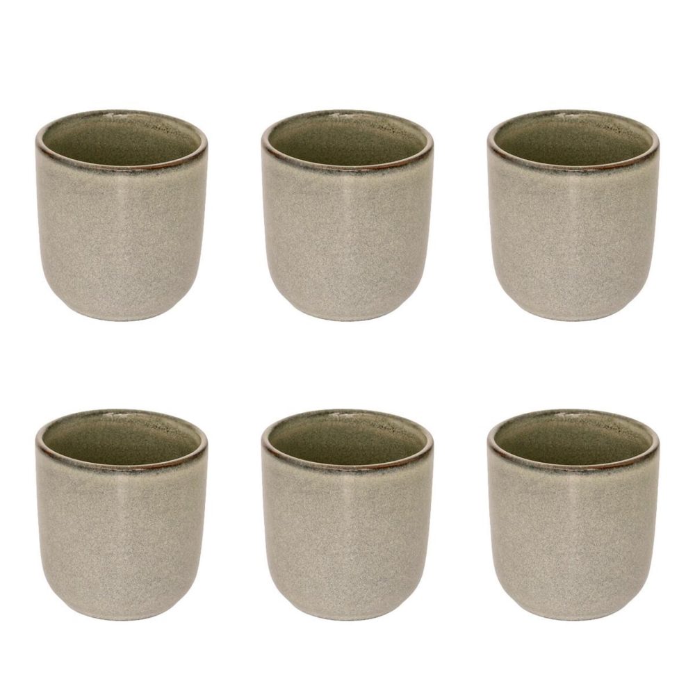 SECRET DE GOURMET Lot de 6 tasses à café terre inconnue 10cl vert clair