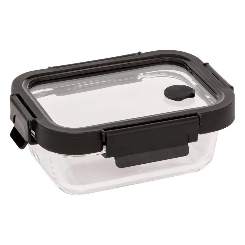 FIVE Boîte de conservation en verre clipeat plus 0,37l noir