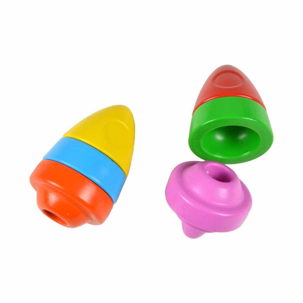 HOMEA Crayons de cire 6 couleurs fusée multicolore