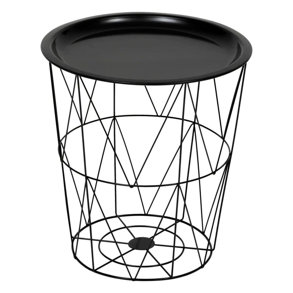 ATMOSPHERA Table d'appoint en métal kumi 40cm noir