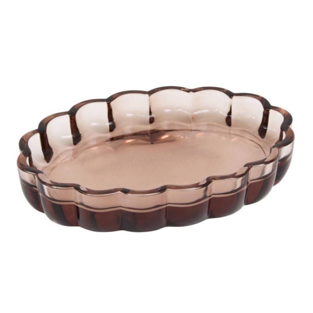 FIVE Porte-savon en verre floréa 13cm ambre
